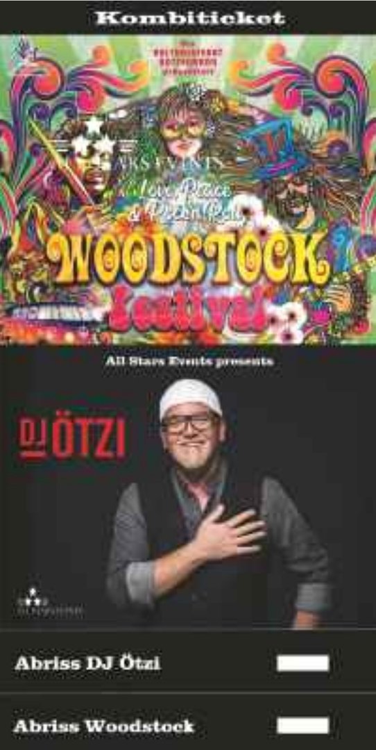 Kombiticket DJ Ötzi und Woodstock Festival in Rottenmann
